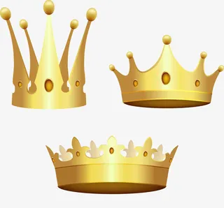 矢量手绘金色皇冠免抠