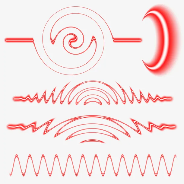 红色霓虹光效素材免抠