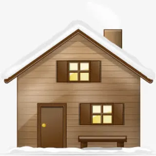 卡通雪中的小屋子图标免抠
