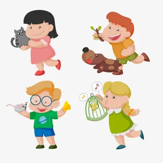 矢量玩耍的小孩免抠