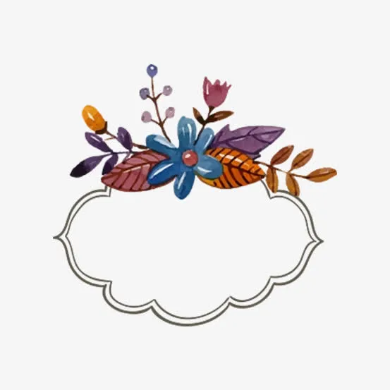 手绘花卉花环免抠