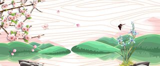桃花节惊蛰文艺纹理梦幻粉banner高清