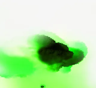 绿色水墨画素材免抠