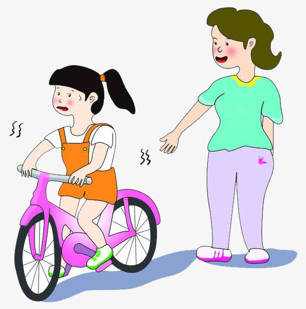 儿童学自行车免抠