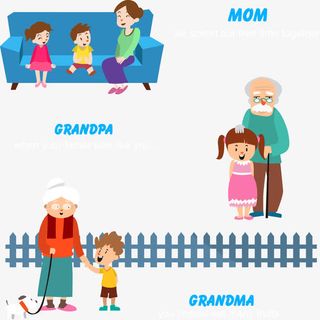 矢量老年人和家头免抠装饰其他装饰图案元素