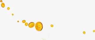 漂浮金币海报装饰免抠