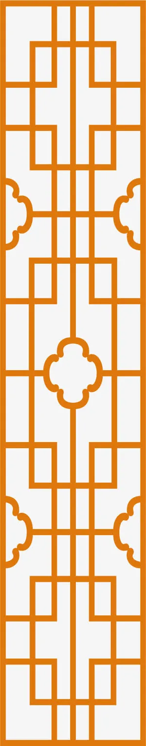 线条古典古风窗棂免抠
