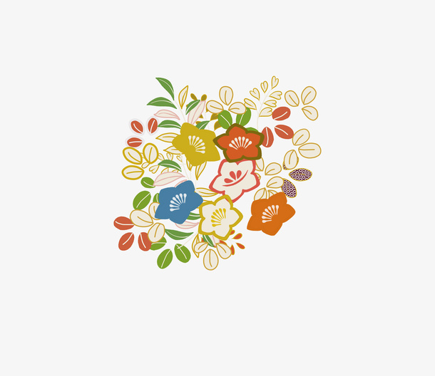 手绘花朵图案免抠