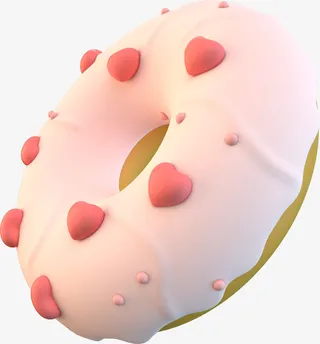 C4D甜甜圈透明素材免抠