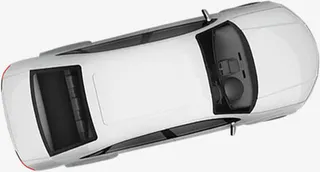 白色俯视创意平面交通汽车免抠