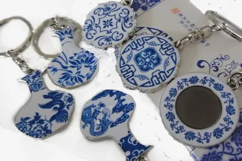 青花瓷钥匙扣免抠