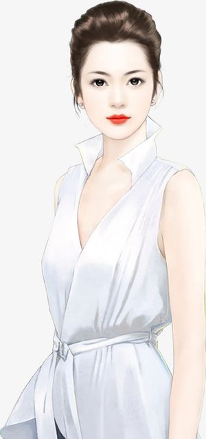 精英职业女性手绘免抠