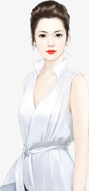 精英职业女性手绘免抠