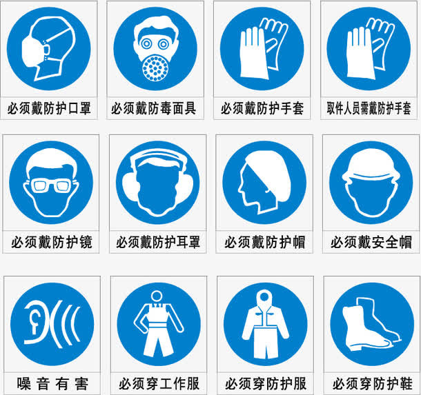 安全警示标志矢量素材免抠