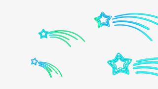 蓝色荧光星星免抠