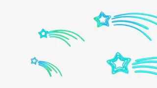 蓝色荧光星星免抠