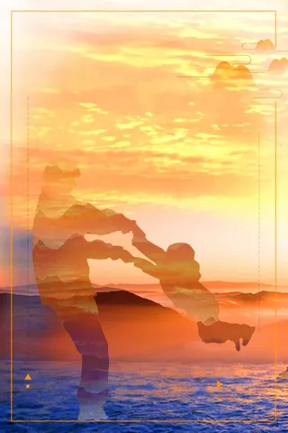 彩色唯美父子父亲节背景素材高清