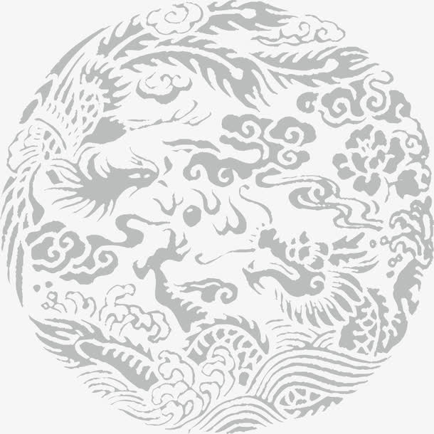 龙凤传统花纹免抠