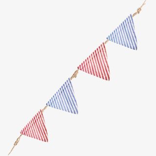 小清新条纹彩旗免抠