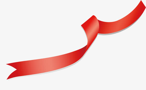 红色丝带免抠