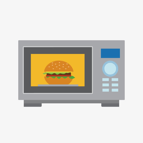 灰色微波炉免抠