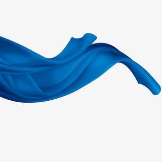 蓝色绸带免抠