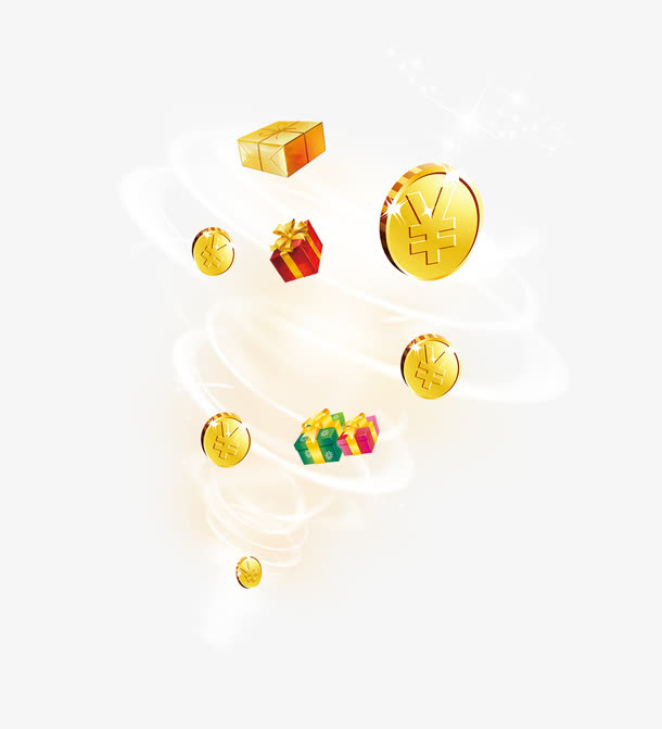 金币漂浮元素免抠