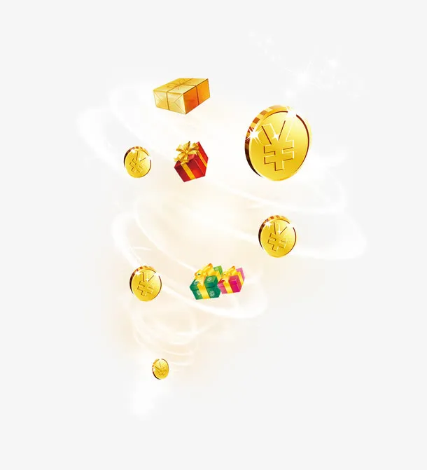 金币漂浮元素免抠