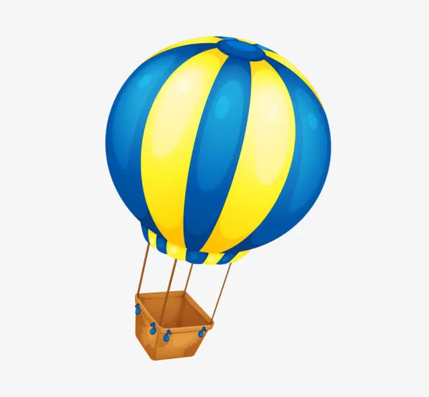 卡通热气球免抠