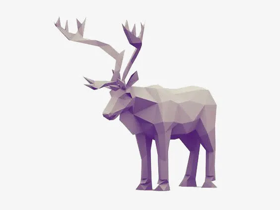 3D打印紫色大角鹿免抠