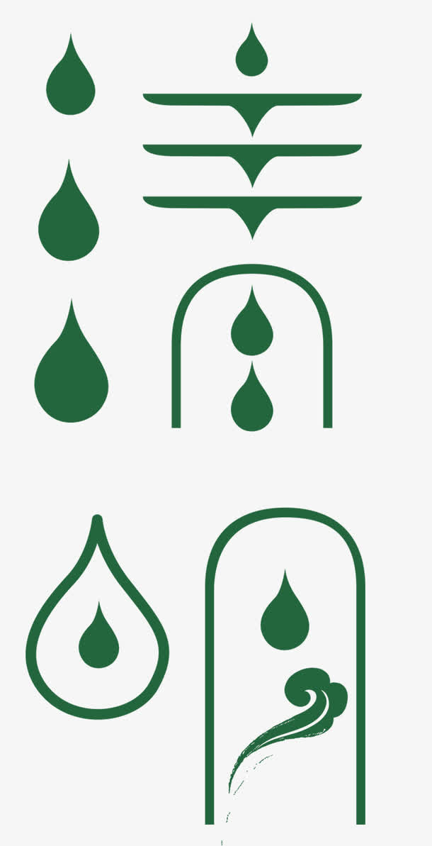 绿色清明艺术字免抠