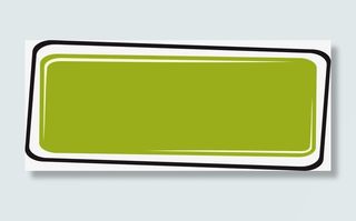 手绘绿色条幅免抠