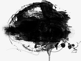 黑色漂亮墨迹蒙版免抠