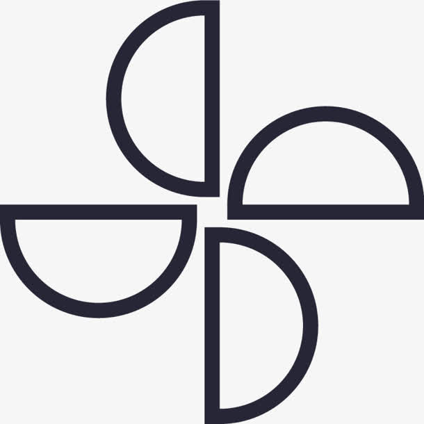 手绘黑色风车图标免抠图标元素