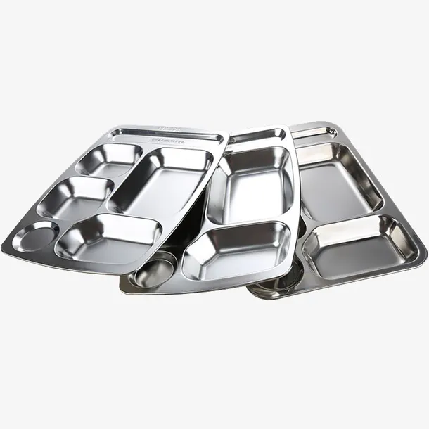 学生食堂分格饭盘免抠