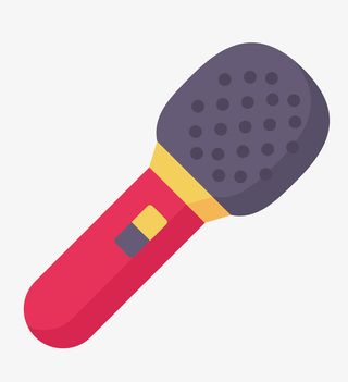 漂亮的红色话筒插画免抠