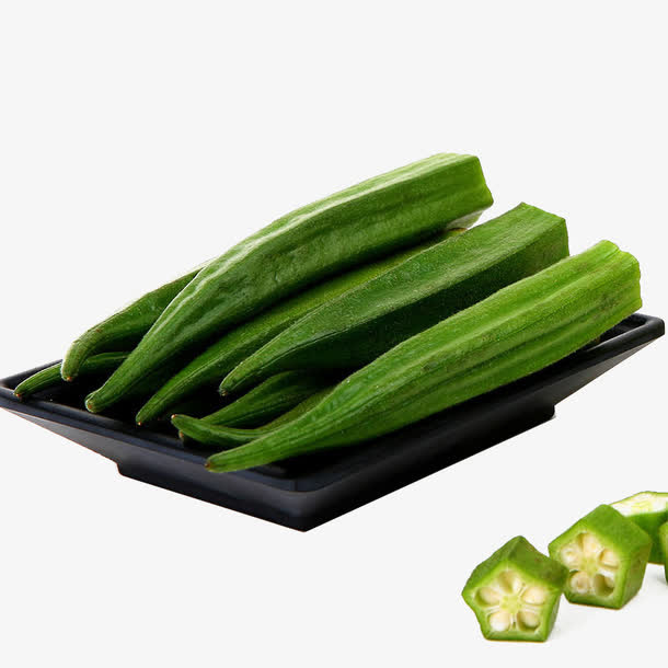 一盘秋葵免抠
