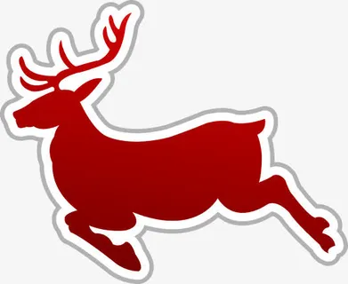 红色麋鹿精美素材免抠