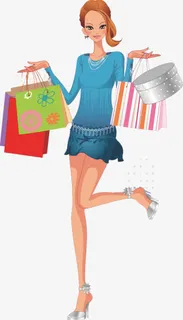 购物的女人免抠