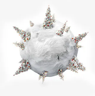 白色绒球圣诞树淘宝促销免抠