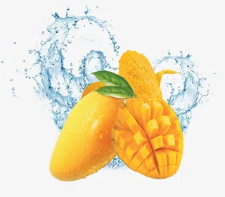 飞溅果汁的芒果免抠