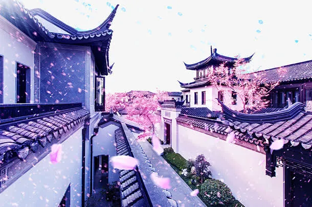 苏州园林世外桃源美景免抠