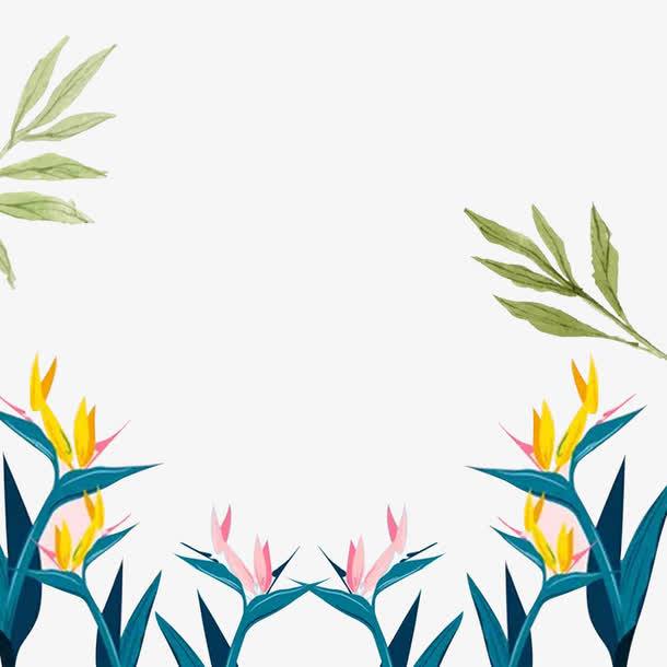 植物装饰海报设计免抠