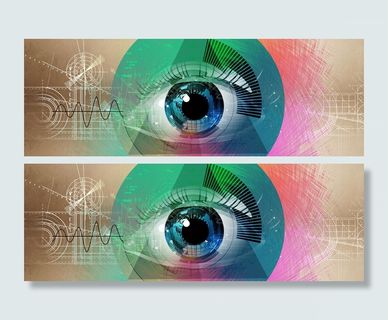 科技感几何眼睛banner高清