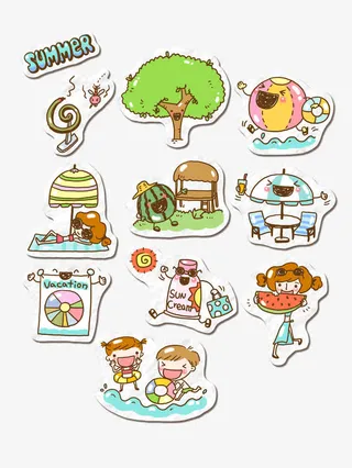夏季卡通素材免抠