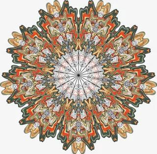 橙色图案花纹免抠