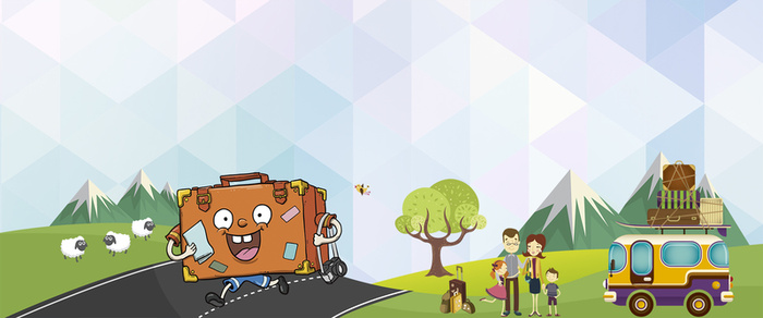 卡通旅行可爱海报banner高清