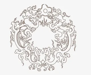 矢量中式圆形花纹边框PNG图片免抠