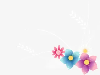 温馨节日唯美卡通花朵免抠