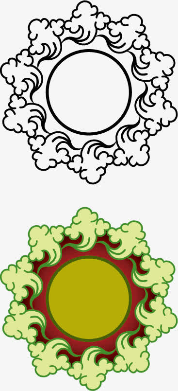 中式瓦当花纹免抠